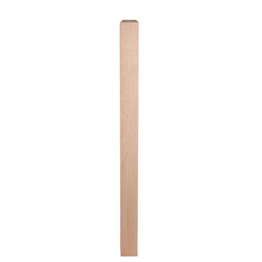 Modern Red Oak Square Newel Post 3 1/2" x 48" | Wholesale Stair Parts