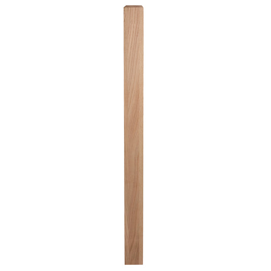 Modern Red Oak Square Newel Post 4" x 48" | Wholesale Stair Parts