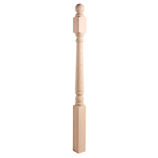 White Oak Traditional Landing Newel Newel Post 3 1/2" x 48" | Wholesale Stair Parts