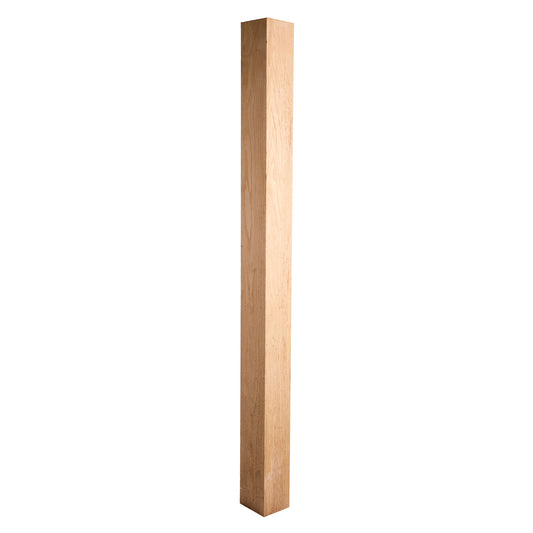 Modern Red oak Square Newel Post 4" x 55 3/4" | stairway newel post factory