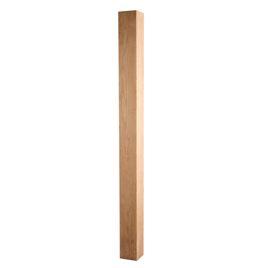 Modern Red oak Square Newel Post 4" x 55 3/4" | stairway newel post factory