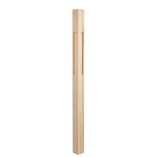 Modern Poplar Square Newel Post 4" x 58" | Wholesale Stair Parts