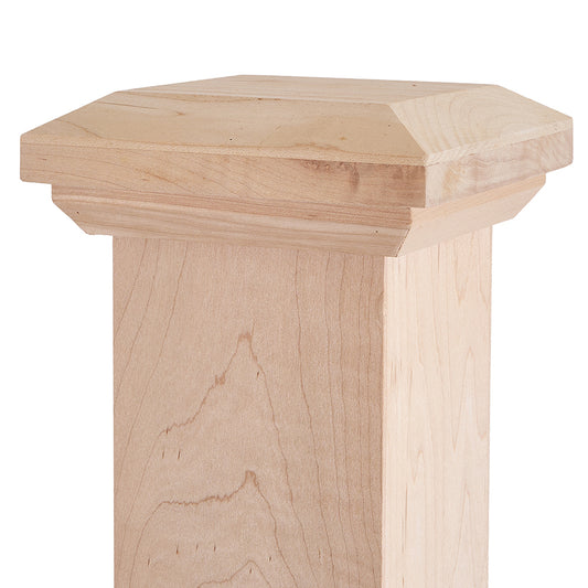 C-4690 Hard Maple 4-1/2 x 63 7/8 Mission Box Newel Wooden Staircase