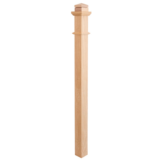 CSC-4075 3-1/2" X 54-3/4" RED OAK BOX NEWEL Solid Wood Red Oak OEM/ODM Staircase