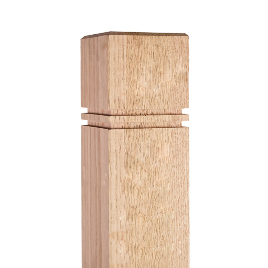 Modern Red oak Square Newel Post 3 1/2" x 48" | buy newel posts online
