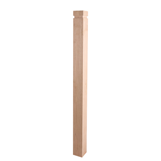 Modern Red oak Square Newel Post 3 1/2" x 48" | wood newel posts