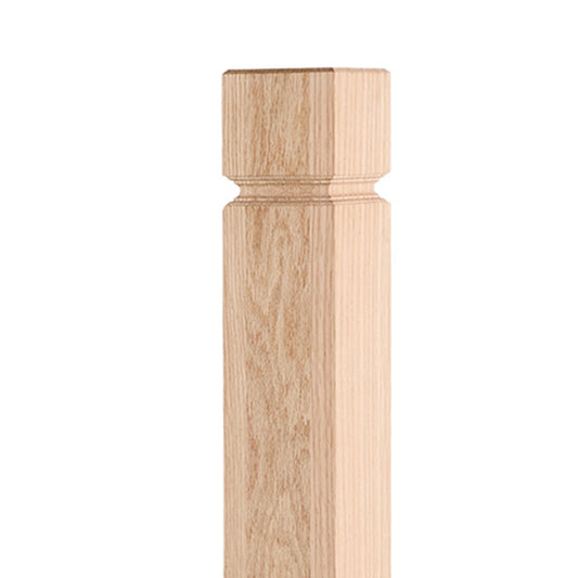 Modern Red oak Square Newel Post 3 1/2" x 48" | stairway newel post factory