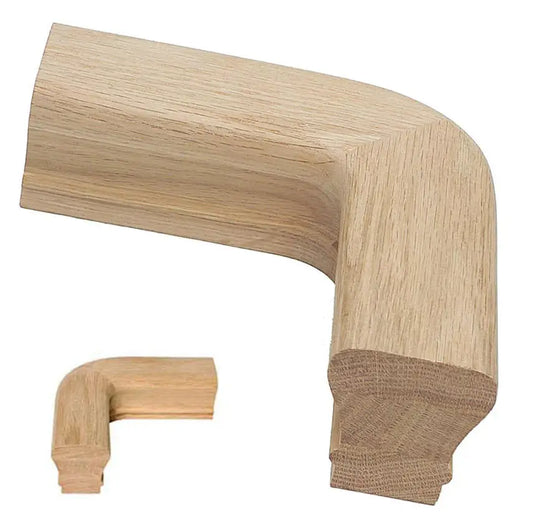 BuildingWoods 7011-RO Solid Wood Red Oak Modern Villa Hotel Handrail Fitting Staircase Balcony Easy Installation Quarter Turn