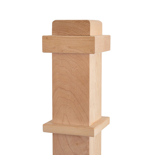 LJ-4075-CR Hard Maple Plain Panel Box Newel For Interior Use Only