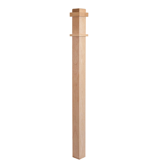 LJ-4075-CR Hard Maple Plain Panel Box Newel For Interior Use Only