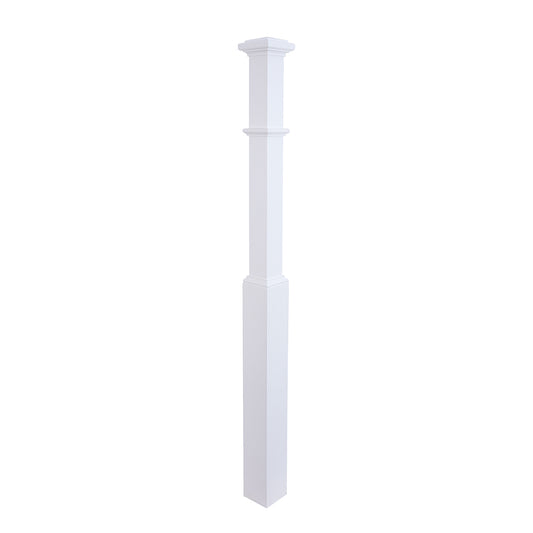 TI-H26-125 Primed White Box Newel Wooden Stair Staircase