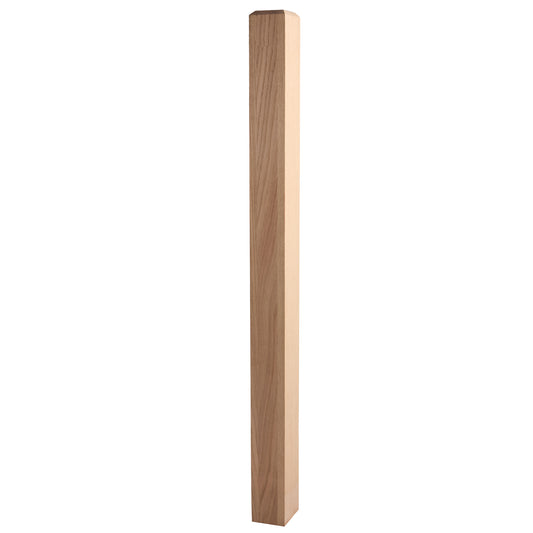 Modern  Red Oak  Square Newel Post 4" x 48" | Wholesale Stair Parts