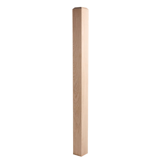 Modern  Red Oak  Square Newel Post 4" x 56" | Wholesale Stair Parts