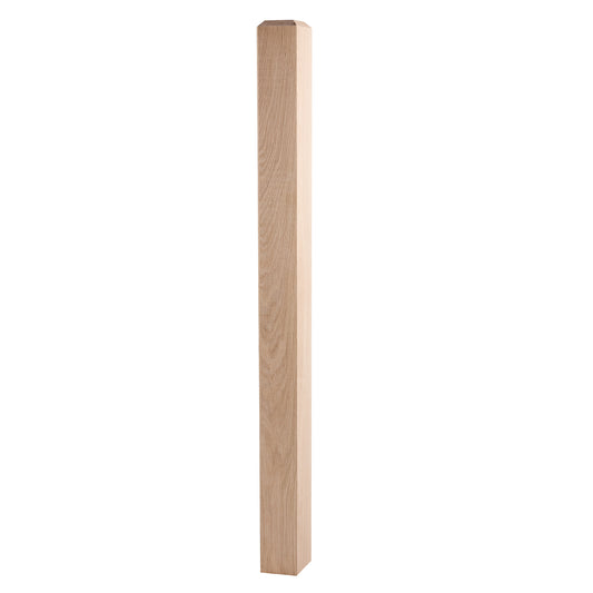 Modern  Red Oak  Square Newel Post 4" x 56" | Wholesale Stair Parts