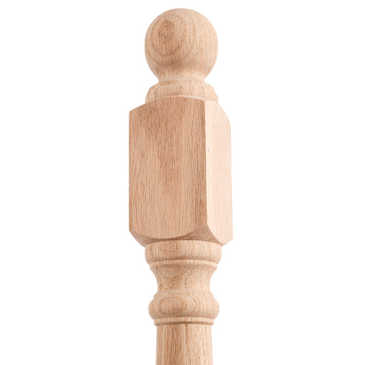 Red Oak Traditional Landing Newel  Newel Post 3 1/2" x 48" | Wholesale Stair Parts