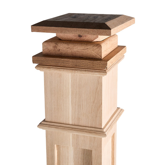 Solid Wood Red Oak OEM/ODM Wooden Stair Staircase Traditional Vietnam Box Newels New Top