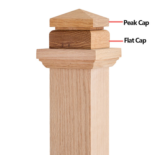 C-4075 Landing Box Newel Solid Wood Red Oak OEM/ODM Wooden Stair Staircase Traditional Vietnam Box Newels New Top