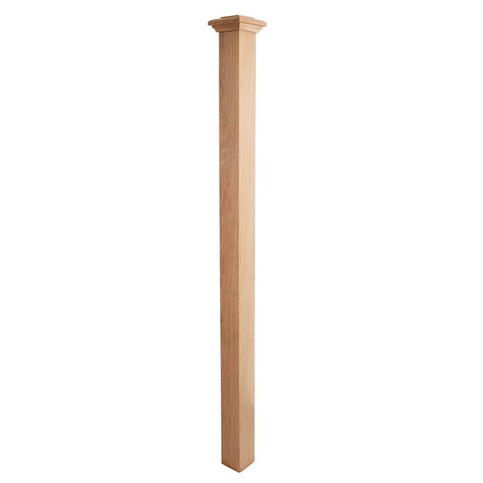 C-4077 Landing Box Newel Solid Wood Red Oak OEM/ODM Wooden Stair Staircase