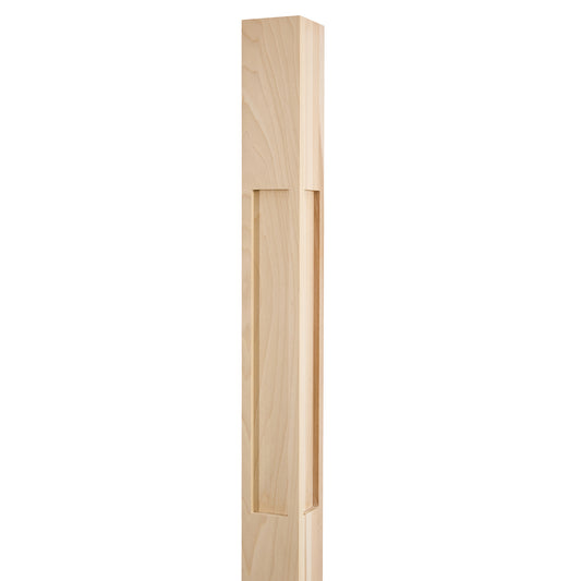Modern  Poplar  Square Newel Post 4" x 58" | Wholesale Stair Parts