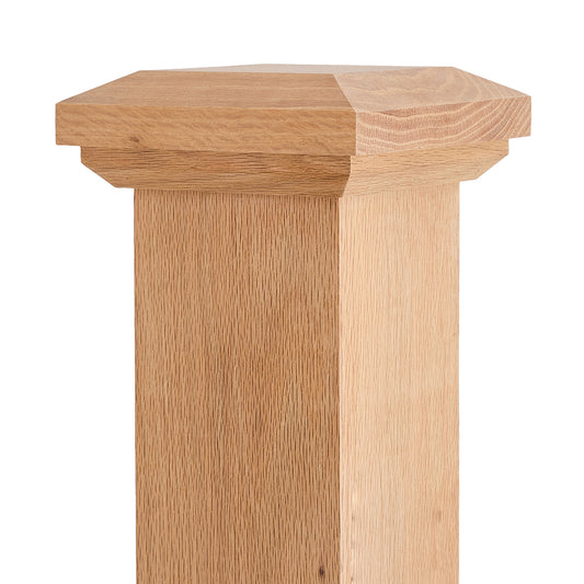 C-4690 Red Oak 4-1/2 x 63 7/8 Mission Box Newel  Wooden Staircase