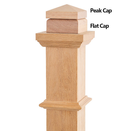 CSC-4075 3-1/2" X 54-3/4" RED OAK BOX NEWEL Solid Wood Red Oak OEM/ODM Staircase