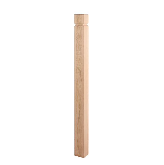 Modern Red oak Square Newel Post 3 1/2" x 48" | stairway newel post factory