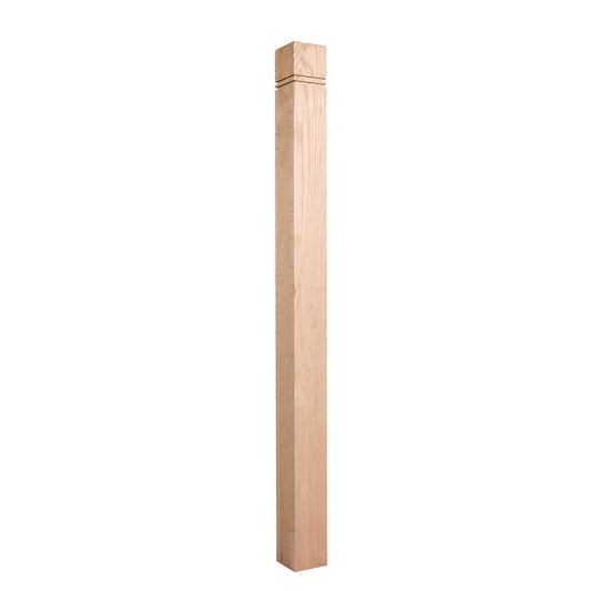 Modern Red oak Square Newel Post 3 1/2" x 48" | buy newel posts online
