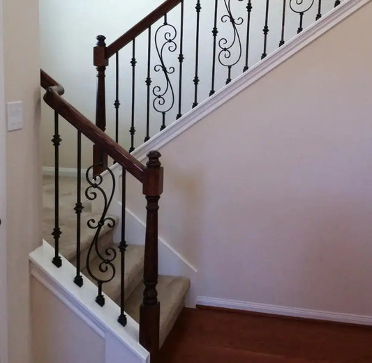 FSC Vietnam White Oak Left Hand Offset Rail 7047 Wooden Stair Parts Fittings Traditional Design Easy Installation Staircase