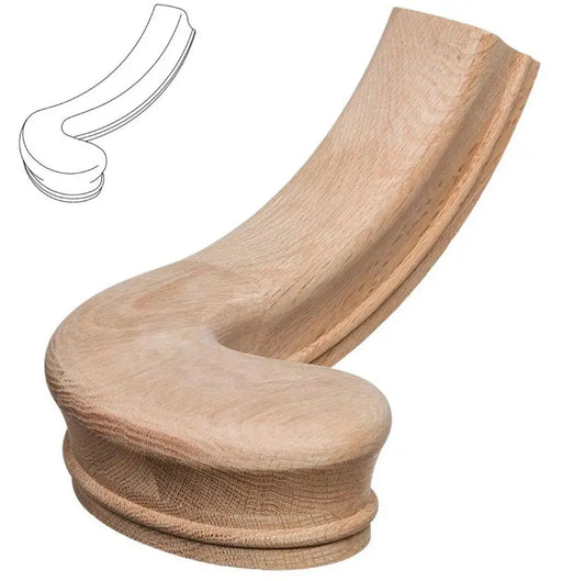 Vietnam Wholesale Solid Wood Poplar Handrails Right Turnout 7045 Elegant Modern Fittings for Villa Staircase Balcony Easy