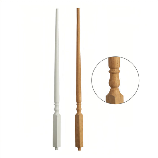 1 Year Warranty Oak Traditional Red Stair  Balusters  OEM/ODM New Top Solid Wood Vietnam Wooden Staircase