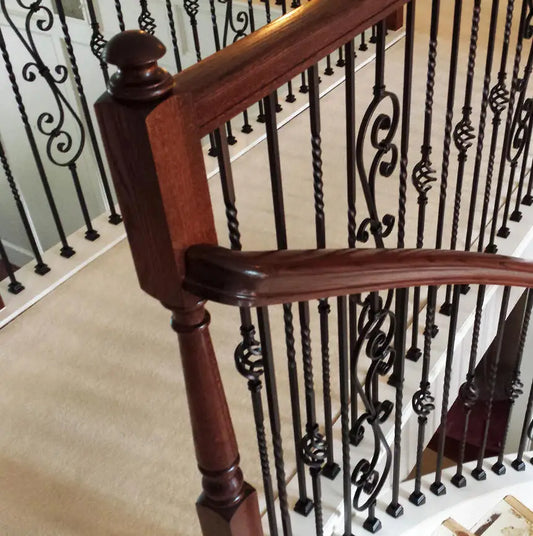 7011 Vietnam Solid Wood White Oak Modern Villa Staircase Balcony Handrail Fitting Quarter Turn Connecting 6010 Easy Installation