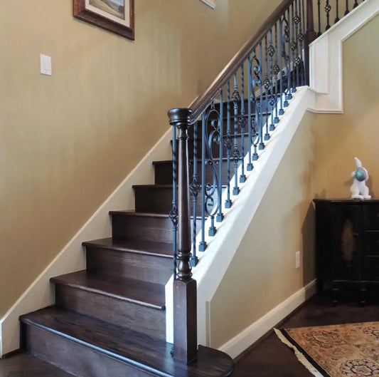 Vietnam Wholesale Solid Wood Poplar Handrails Right Turnout 7045 Elegant Modern Fittings for Villa Staircase Balcony Easy