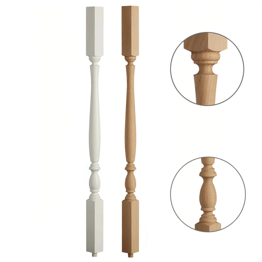 1 Year Warranty Oak Traditional Red Indoor Stair Balusters OEM/ODM Solid Wood Eco-Friendly Durable Vietnam Wooden Staircase