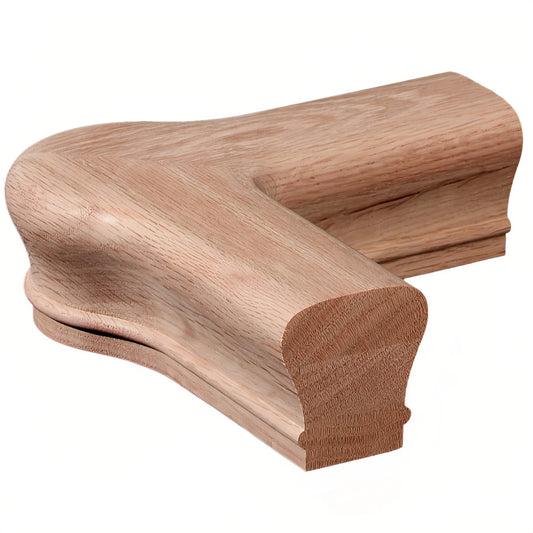 Vietnam Stair Parts Handrail Fittings Wooden Level Quarter Turn with Cap for Balcony Staircase Hotel Villa FSC