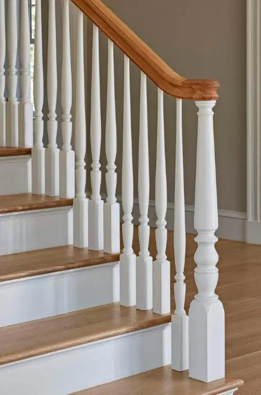 Modern Style 7045 Hard Maple Wooden Left Hand Stair Turnout Durable Hand Rail Fittings Stair Parts for Balcony Easy Installation
