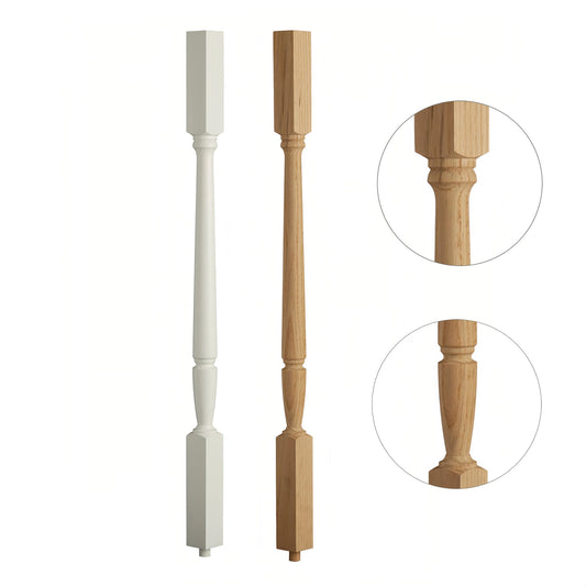 Solid Red Oak Modern Customizable High-End Indoor Wooden Railings for Villa Balcony Hotel Use OEM/ODM Factory 1 Year Warranty