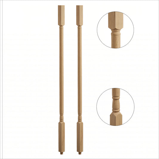 1 Year Warranty Oak Traditional Red Stair Balusters OEM/ODM New Solid Wood Indoor Eco-Friendly Vietnam Staircase