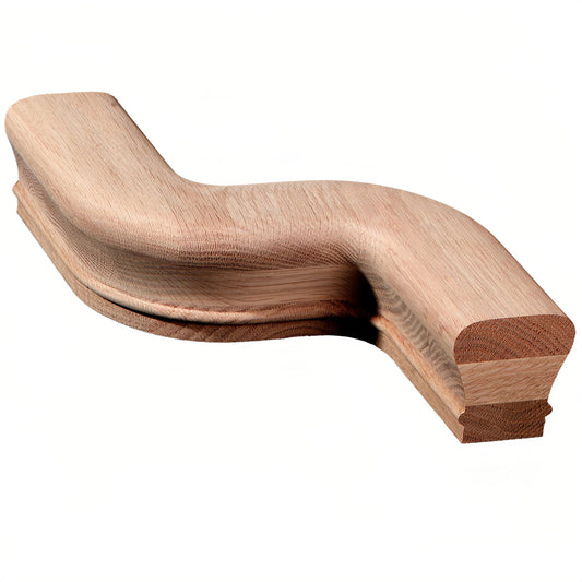 BuildingWoods Traditional Wooden Hard Maple Stair Handrail Fittings Right Hand Offset Rail 7048-HM Easy Installation Indoor