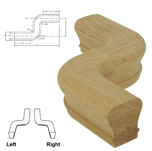 FSC Vietnam Stair Parts Hand Rail Fittings Wooden Right Hand Offset Rail 7048 for Staircase Hotel Villa Easy Installation