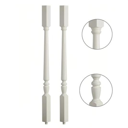 Solid Red Oak Modern Balusters Customizable High-End Indoor Wooden Railings for Staircase Balcony Villa OEM/ODM Factory