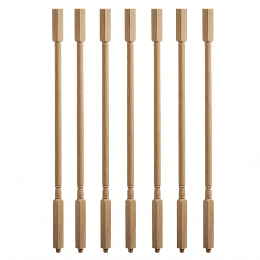 1 Year Warranty Oak Traditional Red Stair Balusters OEM/ODM New Solid Wood Indoor Eco-Friendly Vietnam Staircase