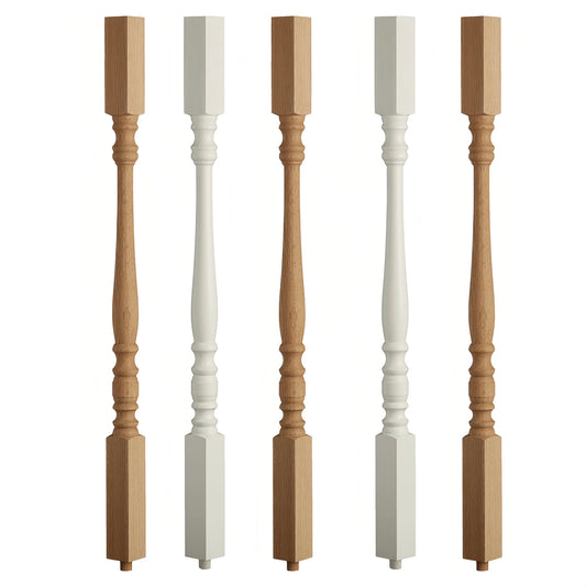 Solid Red Oak Modern Customizable High-End Indoor Wooden Railings Balusters Staircase Villa Balcony Hotel Total Solution OEM/ODM
