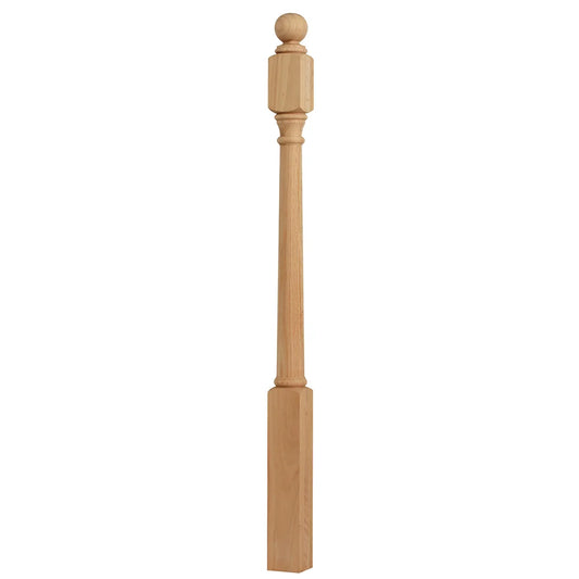 Solid Red Oak Modern Villa Newel Posts Customizable High-End Indoor Wooden Railings for Staircase Balcony OEM/ODM Factory