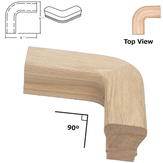 7011 Vietnam Solid Rubber Wood Handrail Fitting Staircase Balcony Modern Design Easy-to-Install Quarter Turn Villa Hotel