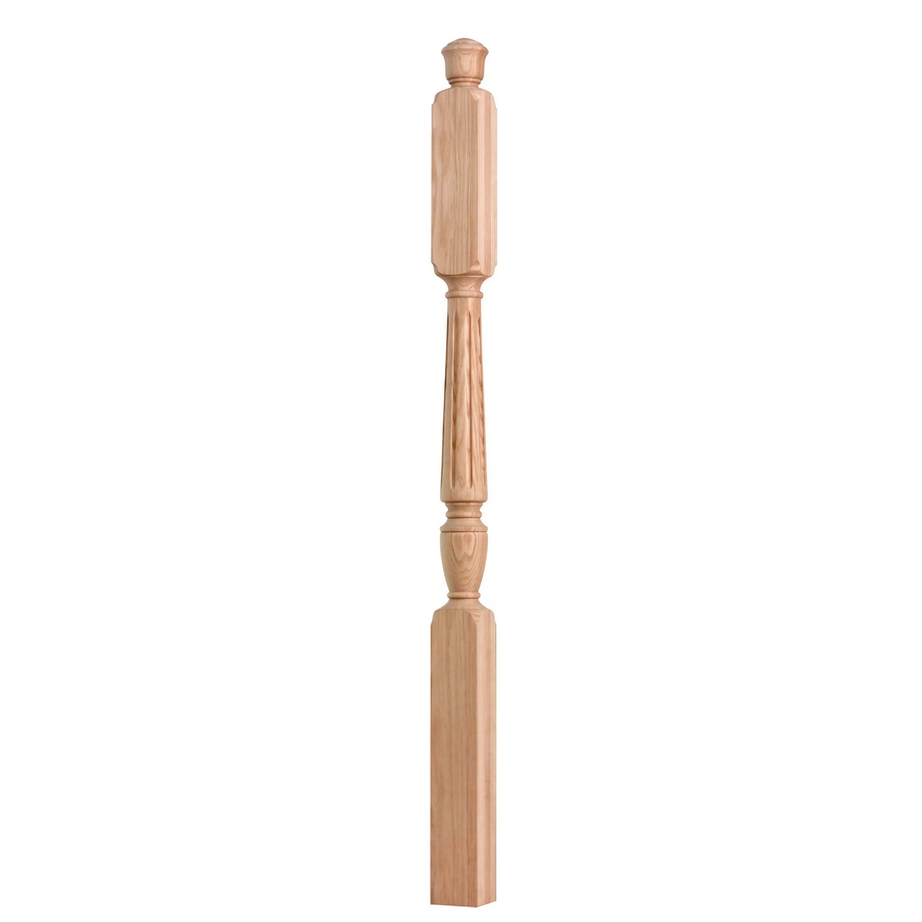 OEM Supplier High-End Indoor Wooden Railings Solid Red Oak Newel Posts ...