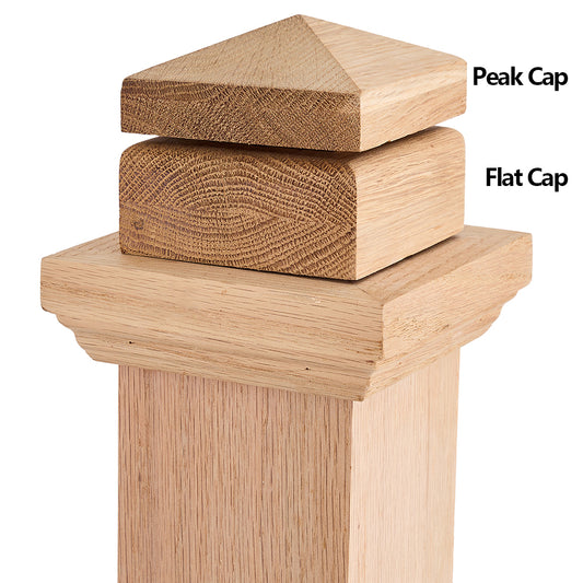 LJ-4075-O Red Oak Plain Panel Box Newel  For Interior Use Only