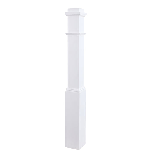 LJ-4175 Prime white Plain Panel Box Newel  For Interior Use Only