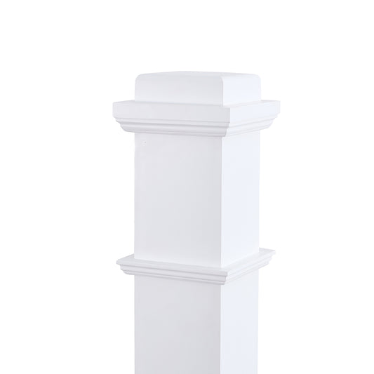 LJ-4175 Prime white Plain Panel Box Newel  For Interior Use Only
