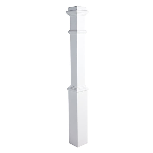 LJ-4391 Prime white Plain Panel Box Newel  For Interior Use Only