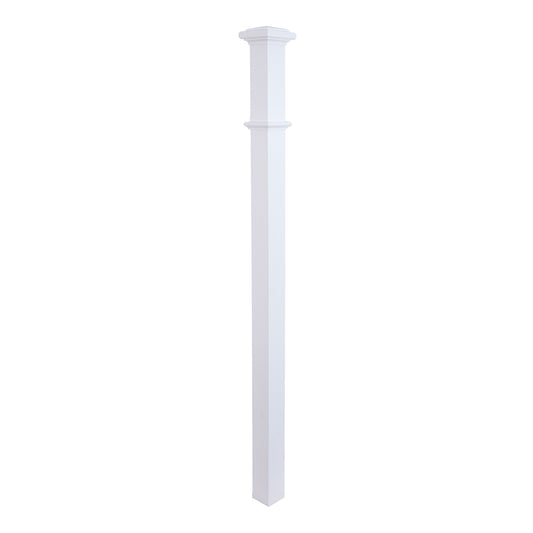 TI-H26-095 Primed White  Landing Box Newel Poplar  Wooden Stair Staircase